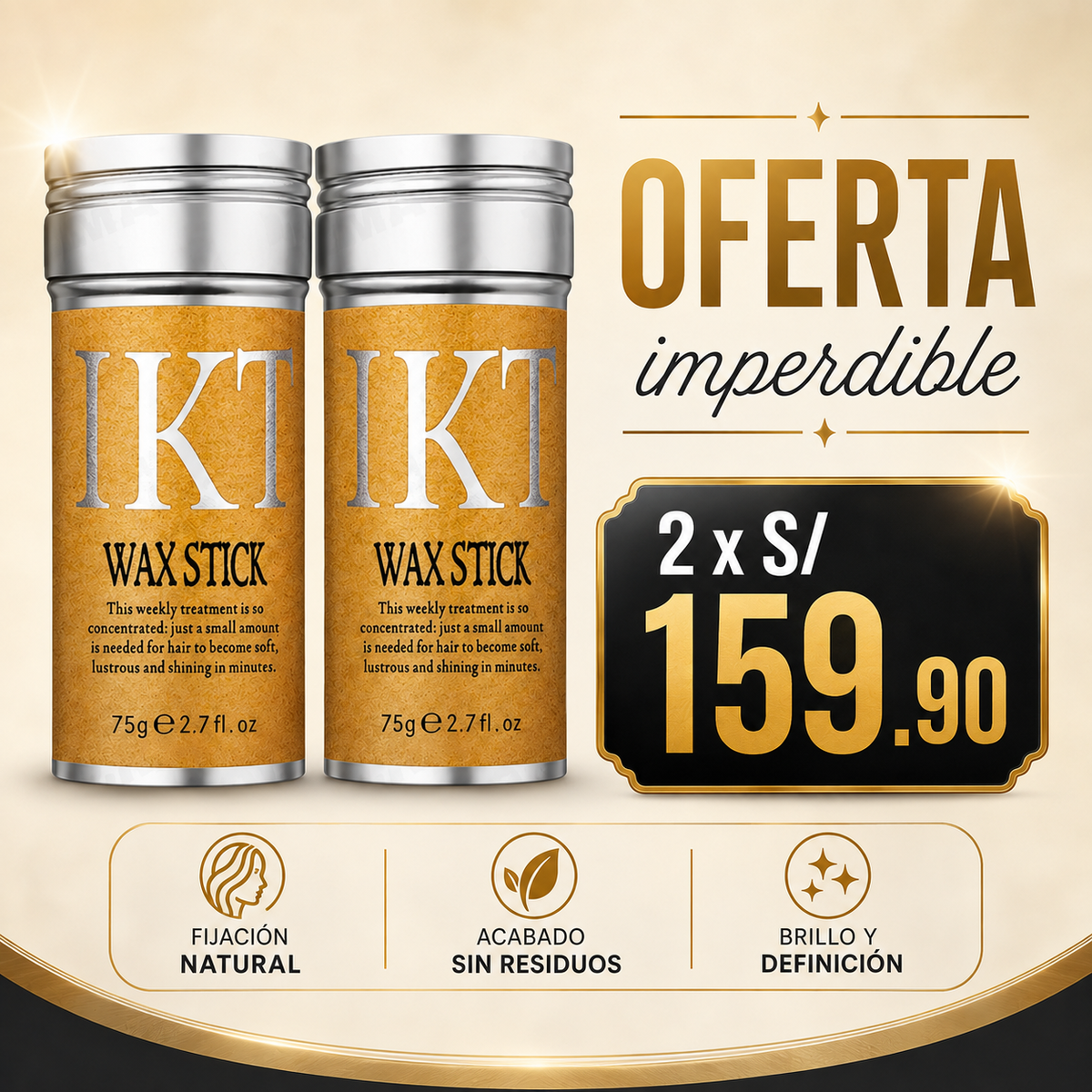 Barra Cera Para Cabello Ikt Wax Stick 75